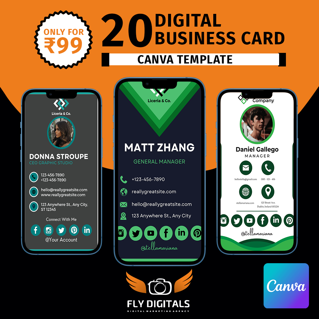 20 Digital Business Card Canva Template